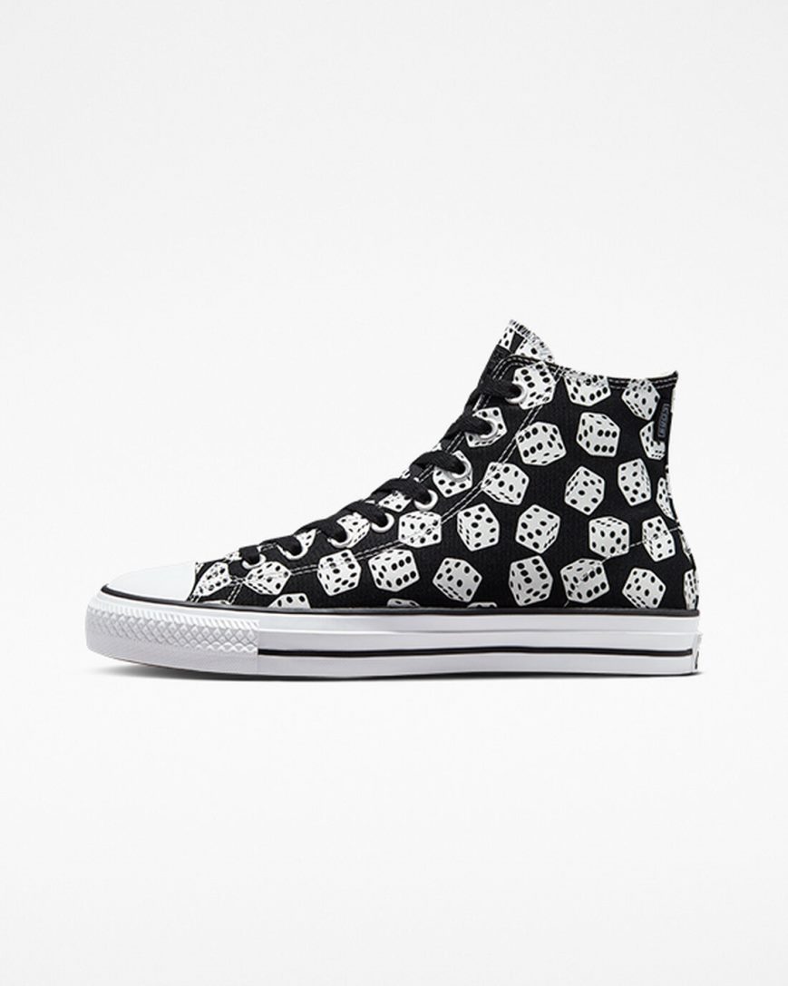 Pánské Skate Boty Converse Chuck Taylor All Star Pro Dice Černé Bílé | CZ EQOV71